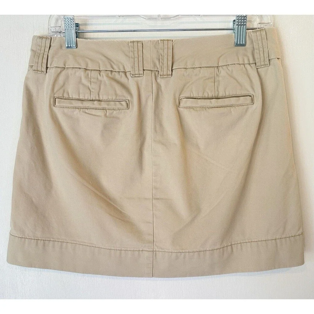 Gap Favorite Chino Tan Mini Skirt Sz 4 Y2K Preppy 2007 Style